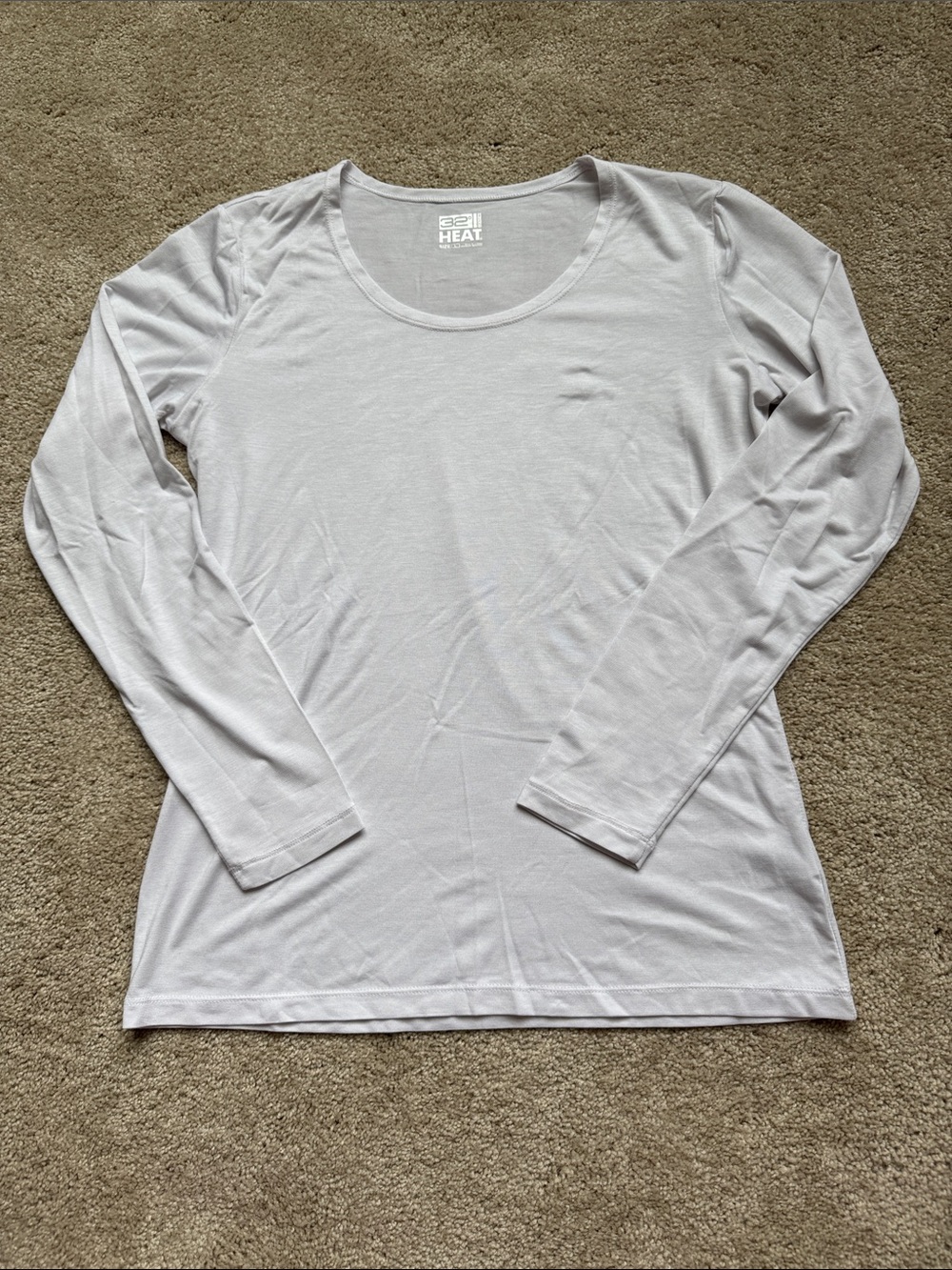 32 Degrees White Long Sleeve Base Layer - size large
